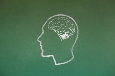 İnsan kafası kavram çizim Blackboard doku
