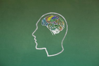 İnsan kafası kavram çizim Blackboard doku