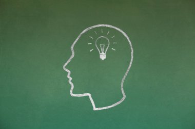 Fikir ampul kavram çizim Blackboard doku