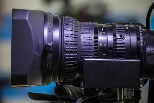 Televisão estúdio câmera lente — Fotografia de Stock