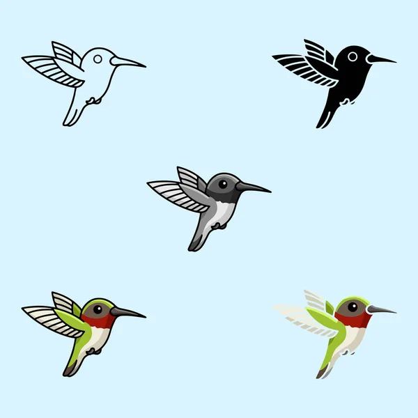 Tropisk Kolibri Leksak Coolt Liten Fågel För Dagis Shirt Barn — Stock vektor