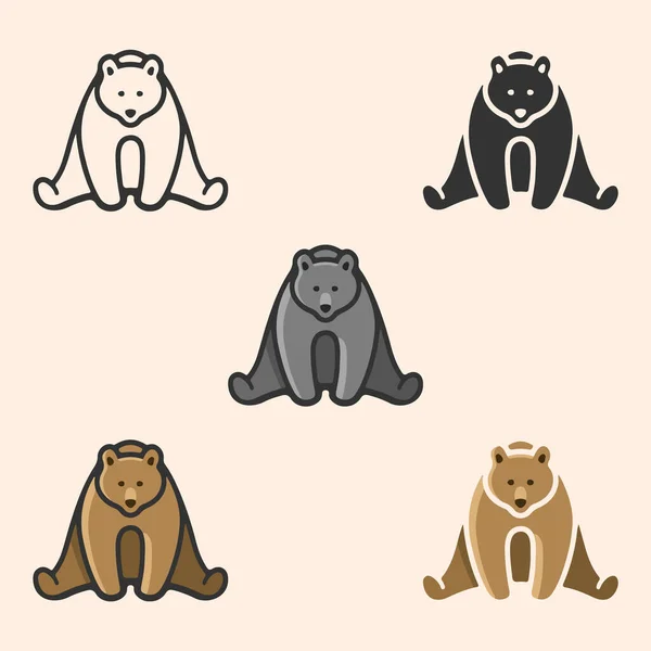 Oso Pardo Sentado Juguete Dibujos Animados Animal Salvaje Para Vivero — Vector de stock