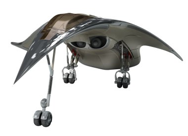Fütüristik jet uçağı 3d illüstrasyon 