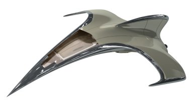 Fütüristik jet uçağı 3d illüstrasyon 