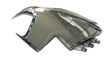 Fütüristik jet uçağı 3d illüstrasyon 