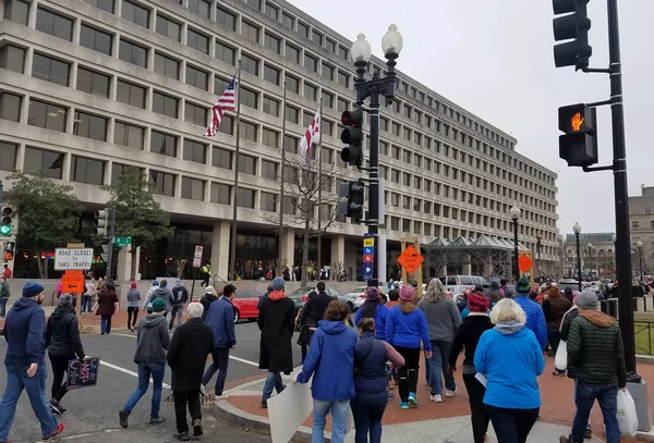 Washington Dc Jan 21, 2017, žen pochodu do Washingtonu — Stock fotografie