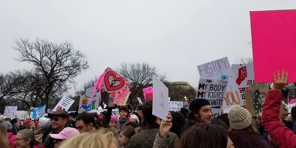 Washington Dc Jan 21, 2017, žen pochodu do Washingtonu — Stock fotografie