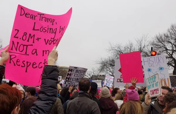 Washington DC 21 de enero de 2017, Marcha de las Mujeres en Washington —  Fotos de Stock