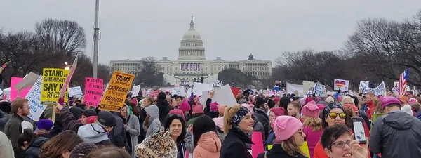Washington Dc Jan 21, 2017, žen pochodu do Washingtonu — Stock fotografie