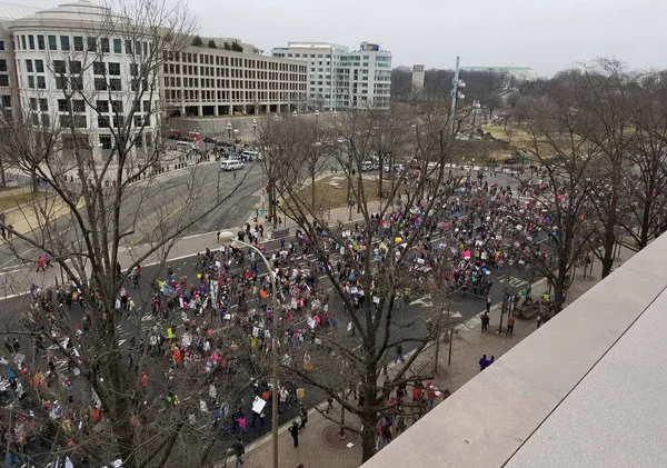 Washington Dc Jan 21, 2017, žen pochodu do Washingtonu — Stock fotografie