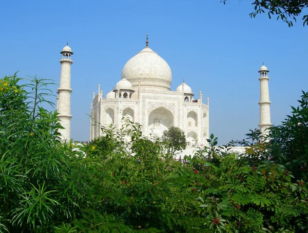 Iconic view of the Taj Mahal mausoleum — Stock Photo, Image