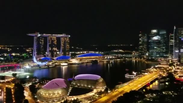 Singapore - 6 mei 2017: Panorama over de baai van Marina — Stockvideo