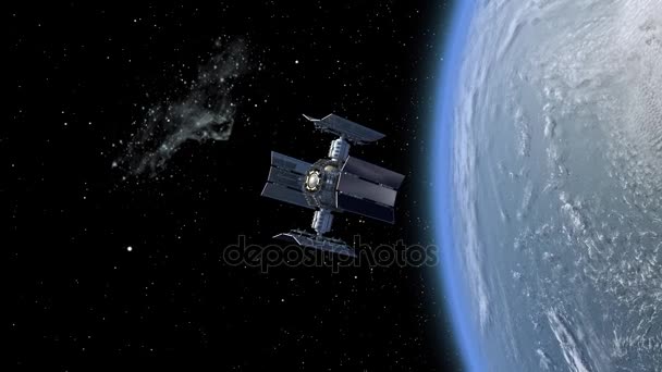 Animation 3D d'un satellite de la station spatiale 