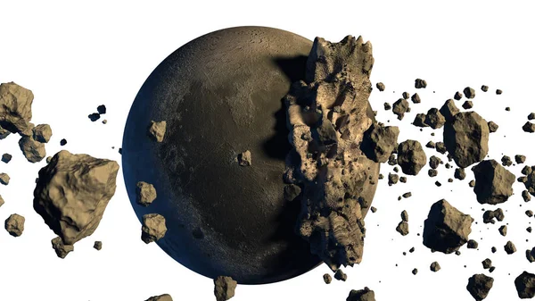 Rendering 3D di asteroidi . — Foto Stock