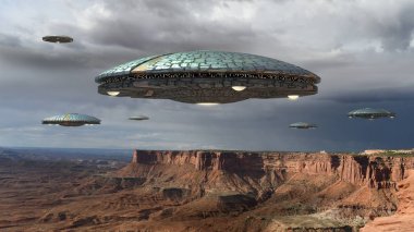 Grand Canyon üzerinde UFO Invasion