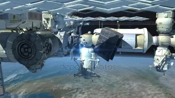 地球上を飛ぶ国際宇宙ステーション — ストック動画