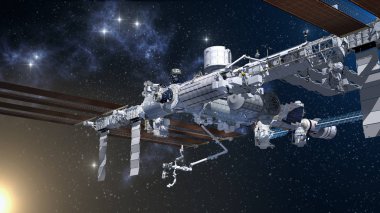 Nadir yan Uluslararası Uzay İstasyonu Eart uçan