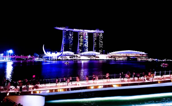 Σιγκαπούρη - 6 Μαΐου 2017: Πανοραμική θέα στον κόλπο Marina — Φωτογραφία Αρχείου