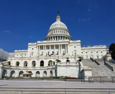 Amerika Birleşik Devletleri Capitol Binası, Washington Dc, ABD Capitol Hill'de Batı cephe ve kubbe yönüyle.