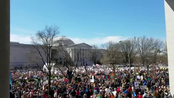 Washington Marzo 2018 Participantes Marcha Por Nuestras Vidas Mitin Dirigido — Vídeo de stock