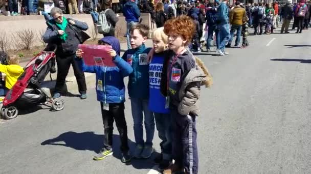 Washington Março 2018 Pessoas Que Participam Marcha Por Nossas Vidas — Vídeo de Stock