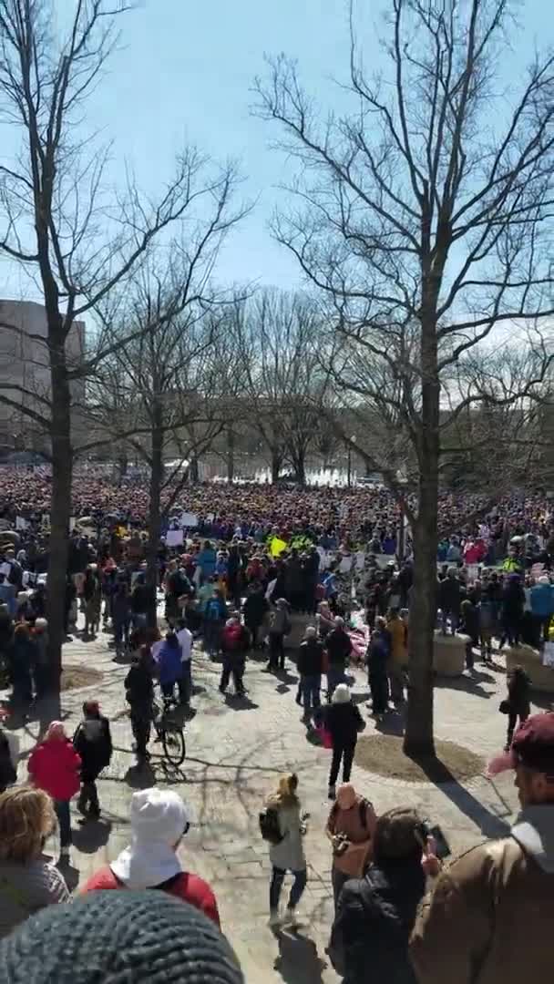 Washington Marzo 2018 Participantes Marcha Por Nuestras Vidas Mitin Dirigido — Vídeos de Stock