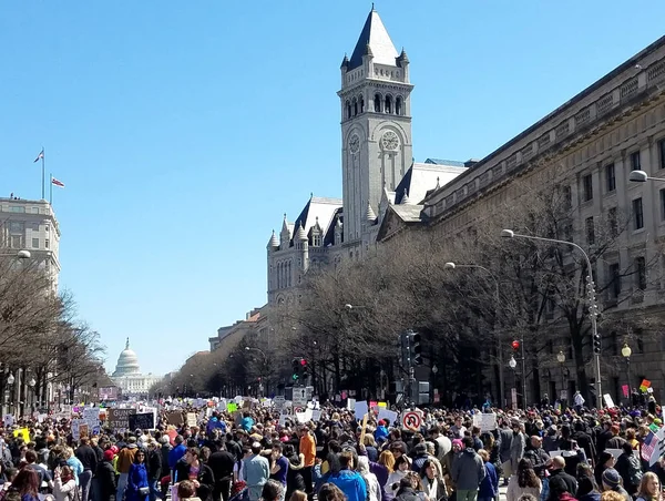 WASHINGTON, DC, Estados Unidos - 24 de marzo de 2018: Marcha por nuestras vidas protes — Foto de Stock