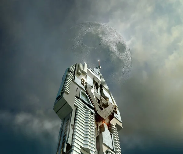 Illustration av futuristisk skyskrapa arkitektur — Stockfoto