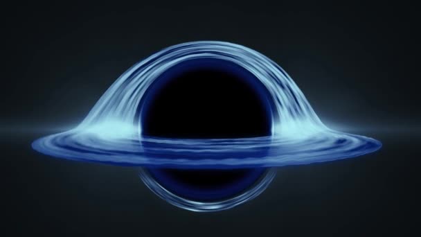 4K具有轨道吸积盘的黑洞模型环 — 图库视频影像