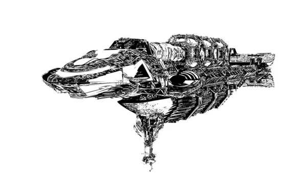 Affiche de vaisseau spatial Art en noir et blanc — Photo