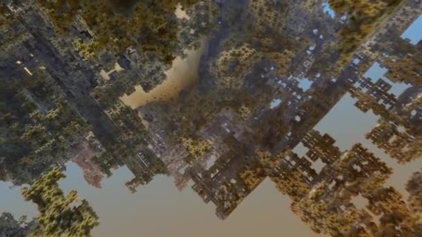 Vuelo Abstracto Una Arquitectura Fractal Mundo Alienígena Detallado Para Videojuegos — Vídeo de stock