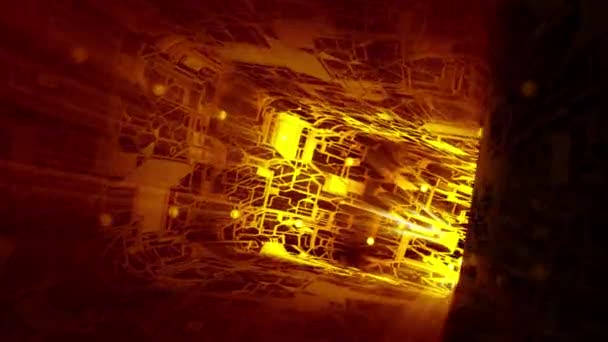 技術的 仮想現実ワームホールの無限のループは 光源を追跡し 宇宙旅行ビデオゲームやSfアニメーションの背景のために — ストック動画