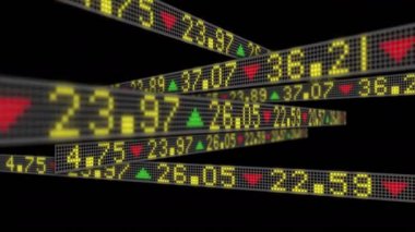4K borsa çöküşü konsepti. Kalpler kayıyor ve sonra tahtaları boş bırakarak çözülüyor..