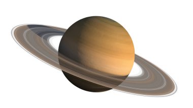 3D Satürn gezegeni ve halka yakın plan çizimi, resimde yer alan kırpma yolu, uzay araştırmaları için. Bu görüntünün elementleri NASA tarafından desteklenmektedir.