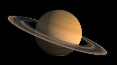 3D Satürn gezegeni ve halka yakın plan çizimi, resimde yer alan kırpma yolu, uzay araştırmaları için. Bu görüntünün elementleri NASA tarafından desteklenmektedir.