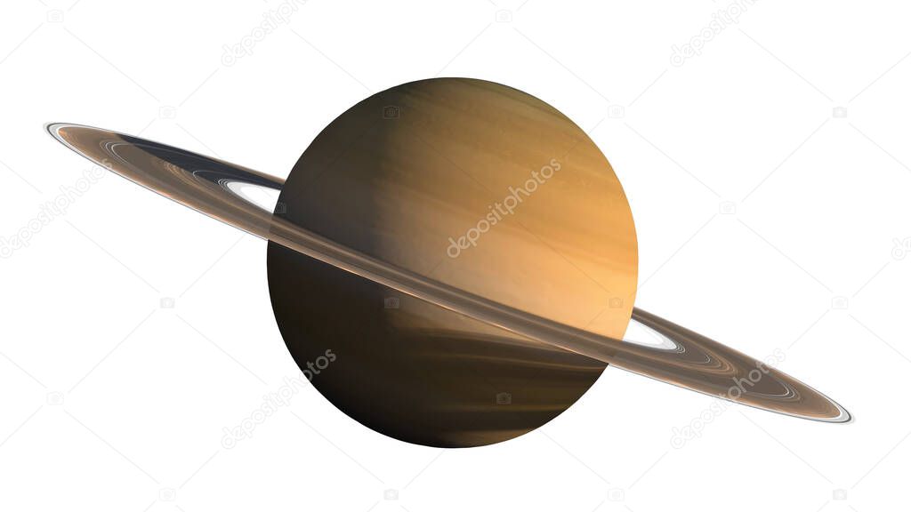 3D Saturn planet and rings close-up rendering with the clipping path included in the illustration, for space exploration backgrounds. Elements of this image furnished by NASA.