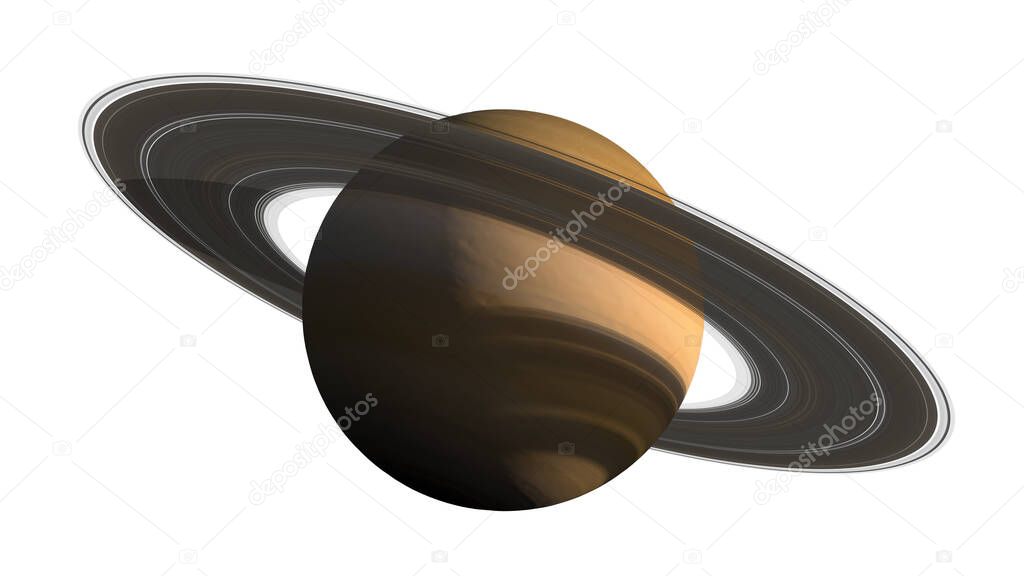 3D Saturn detailed planet and rings close-up with the clipping path included in the illustration, for space exploration backgrounds. Elements of this image furnished by NASA.