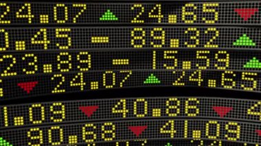 Borsa borsasında borsa değerleri düşüyor. Ekonomi ve iş geçmişleri için 4K animasyon.
