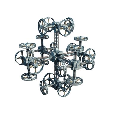 Savaş oyunları için çoklu yerçekimsel tekerleri olan bir uzay istasyonunun 3d Illustration, fütüristik keşif veya bilim kurgu arkaplan, dosya içinde kırpma yolu ile.