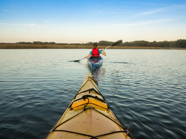 Kayak Mer Vue Kayak Depuis Premier Bateau — Photo