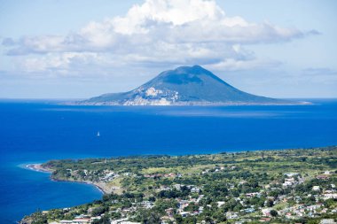 Havadan görünümü, sahil, St Kitts St Eustatius ile ba