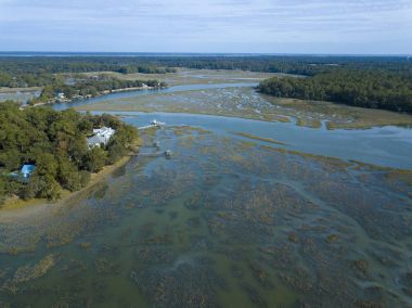 Güney Carolina, ABD waterfront özelliklerinin havadan görünümü