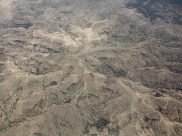 Aerial view of desert mountains near the Ethiopia, Somalia borde — Stock Photo, Image