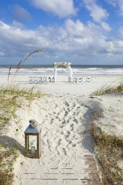 Miejsce Ślubu Ustawione Ślub Plaży Żywopłoty — Zdjęcie stockowe