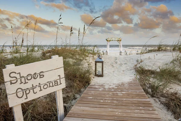 Location Matrimoni Spiaggia Tramonto — Foto Stock