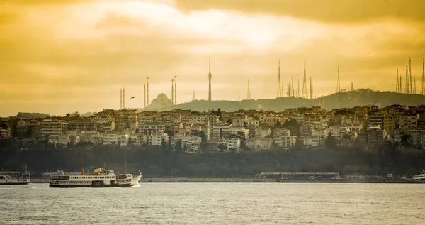 Panorama Över Den Antika Staden Istanbul Ottatimmarna — Stockfoto