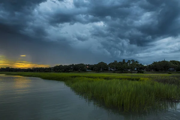 Boos Regen Storm Verplaatsen Beaufort South Carolina — Stockfoto