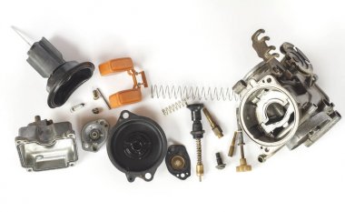 Motosiklet bölümü sökme eski karbüratör.