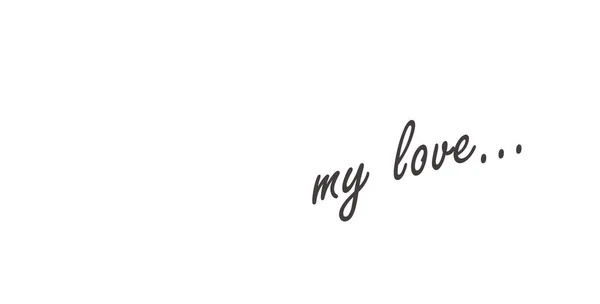 Lettering Love White Background Valentine Day Banner Postcard — Stock Photo, Image