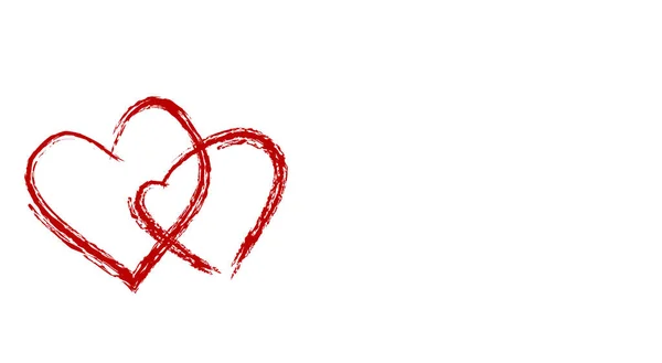 Червоне Серце Білому Тлі День Святого Валентина Банер Або Поштова — стокове фото